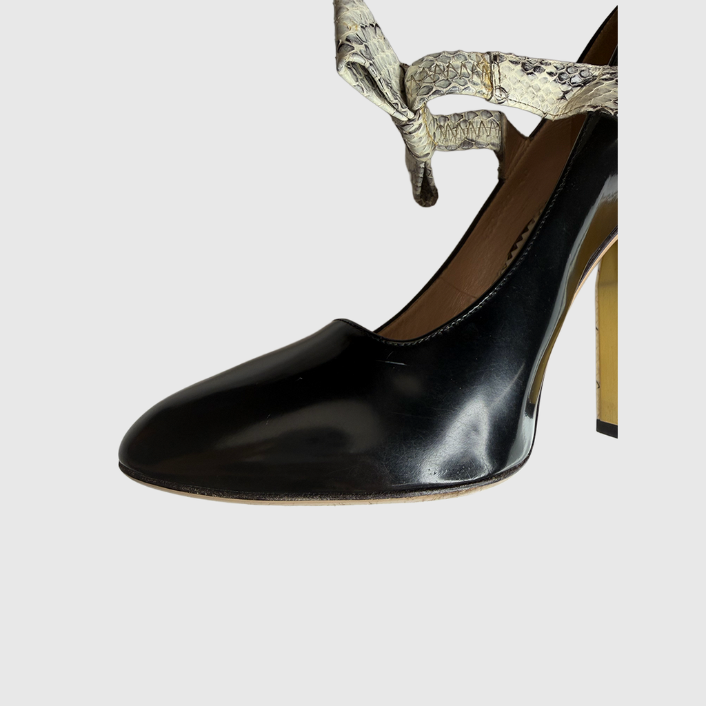 Gucci Nimue Python Bow Mary Jane Pumps