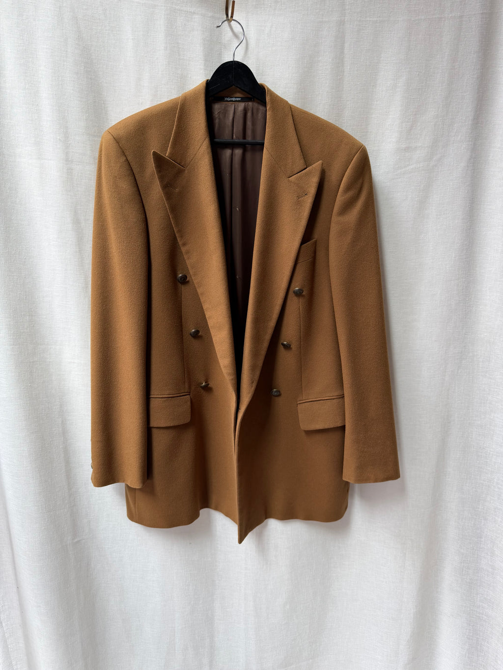 Vintage Yves Saint Laurent Double-Breasted Wool Blazer (Camel)
