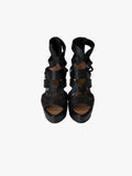 Alaïa Black Leather Tubular Caged Gladiator Heels
