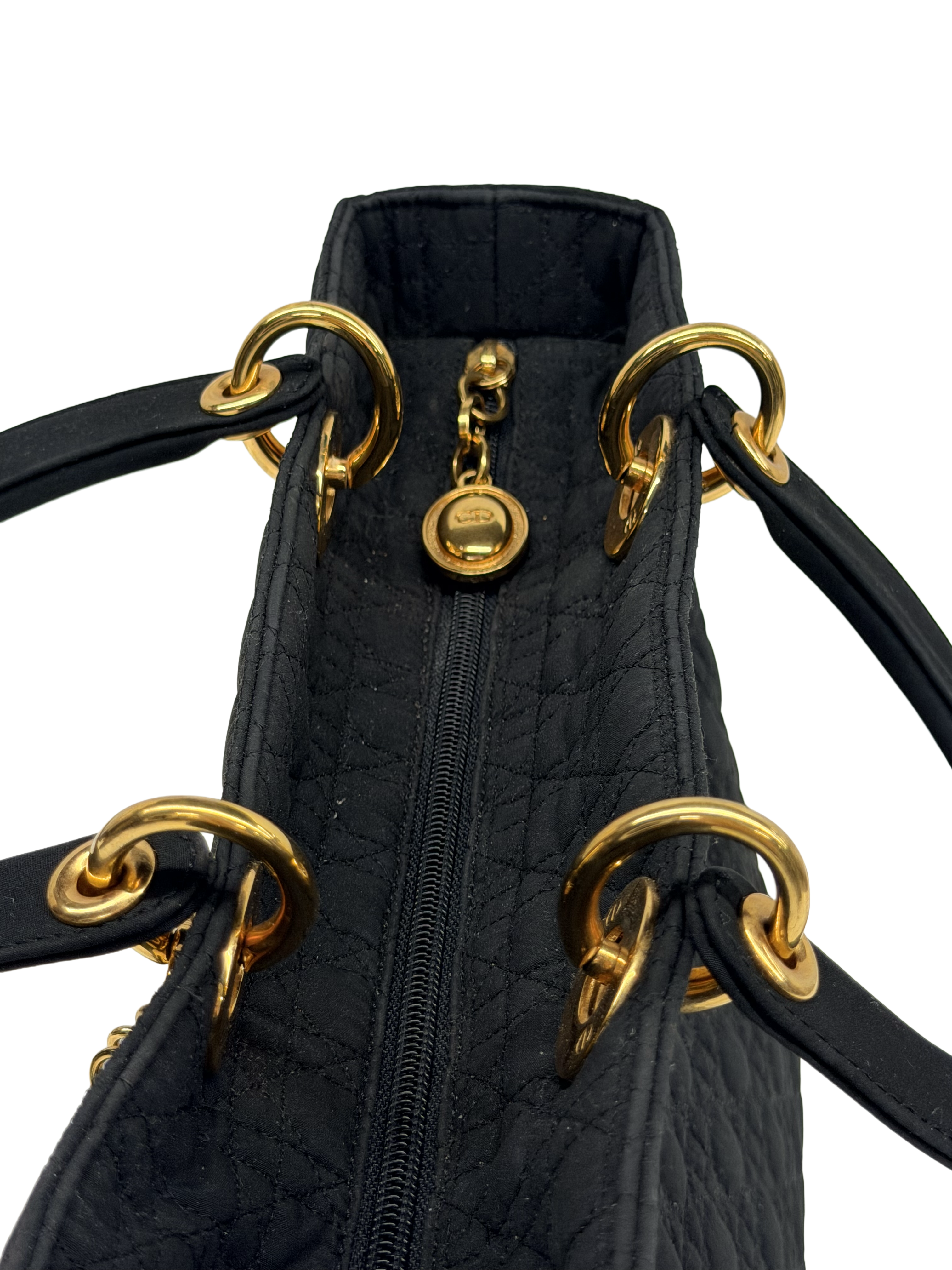 Vintage Lady Dior Large - Black Quilted Nylon
