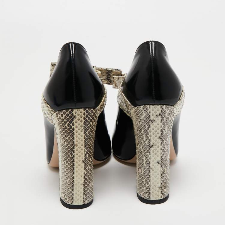 Gucci Nimue Python Bow Mary Jane Pumps