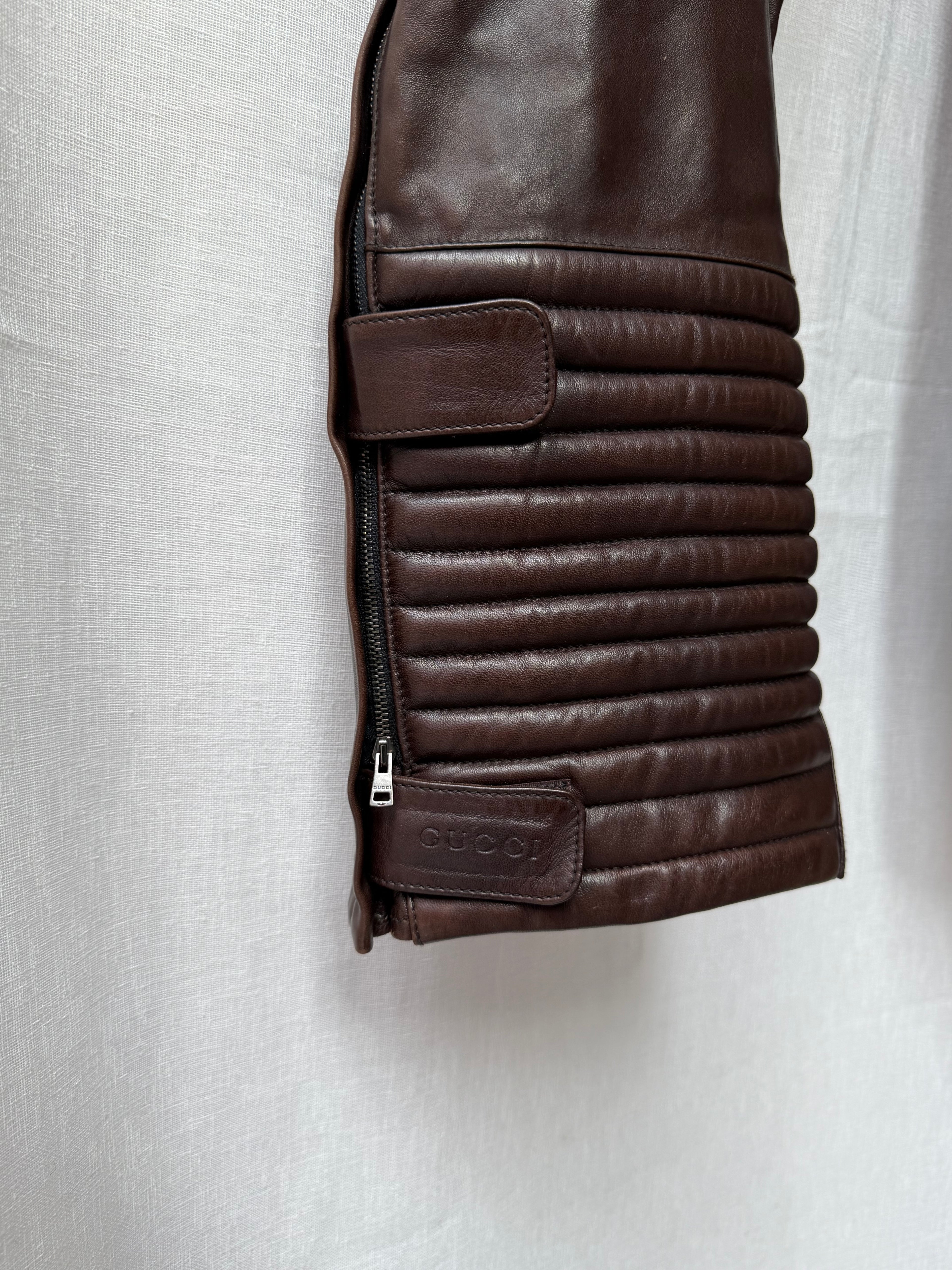 Gucci Runway Lamb Leather Biker Pants