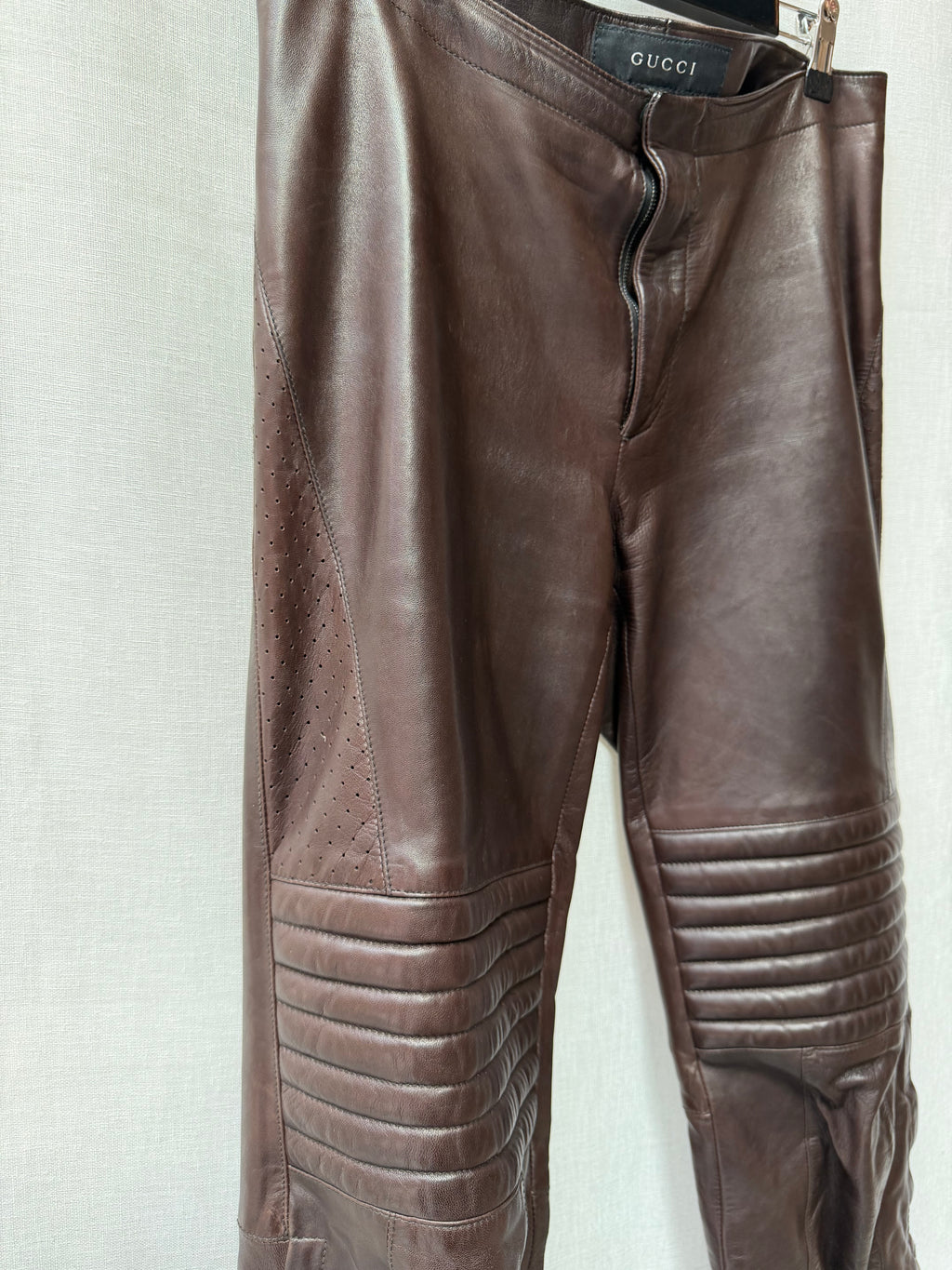 Gucci Runway Lamb Leather Biker Pants