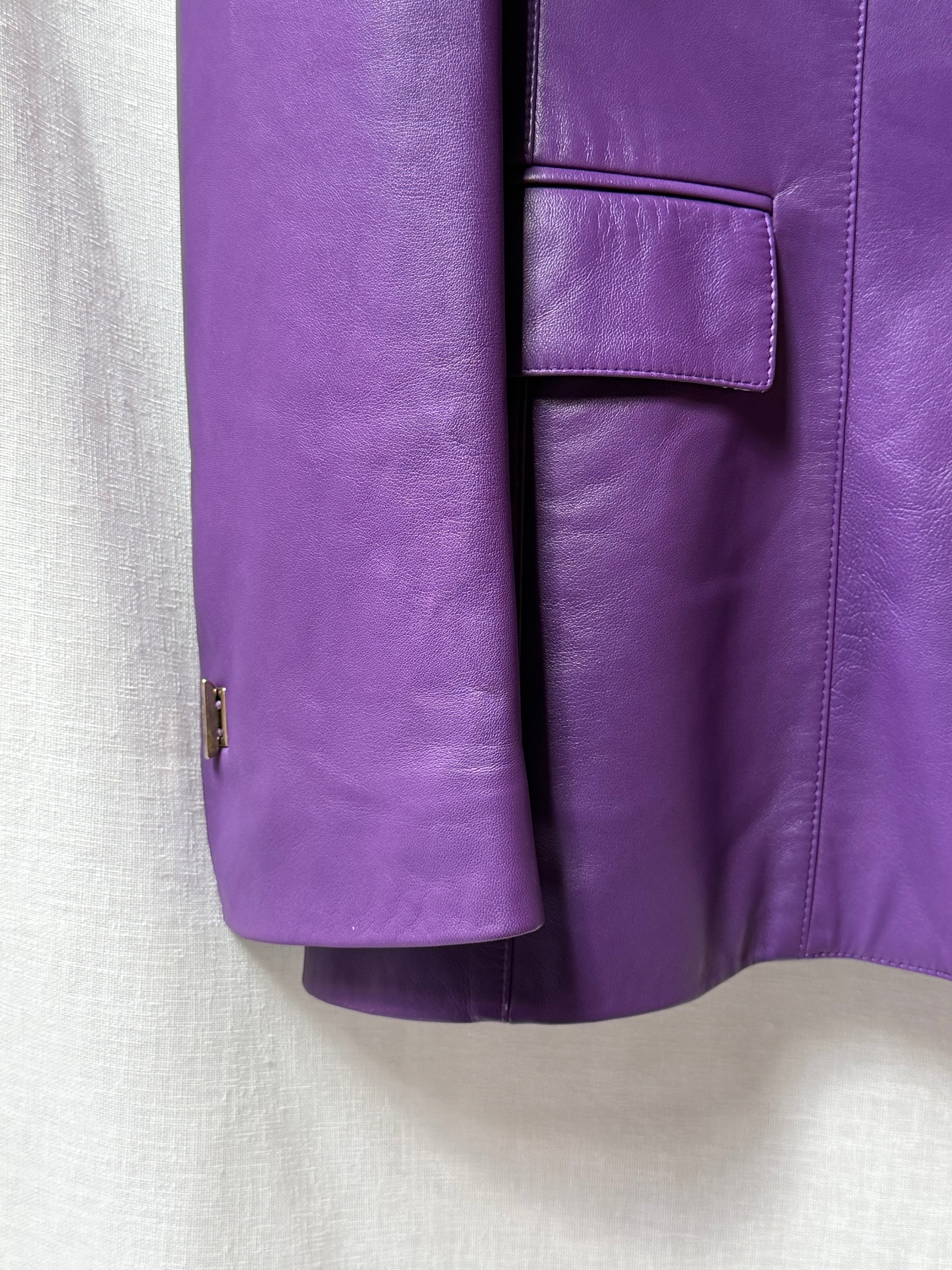 Vintage Escada Purple Leather Blazer Jacket