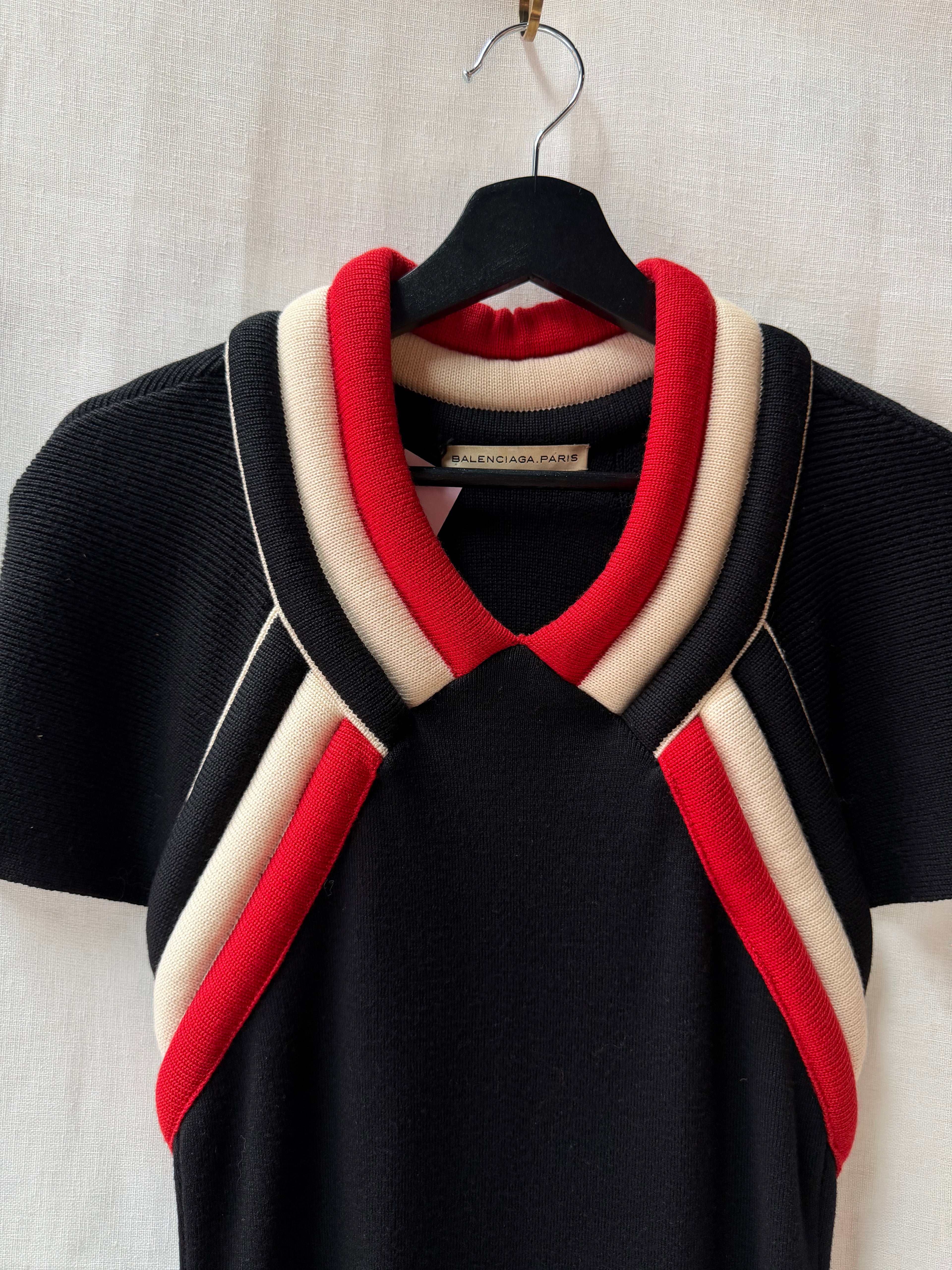 Balenciaga Colorblock Knit Polo Dress