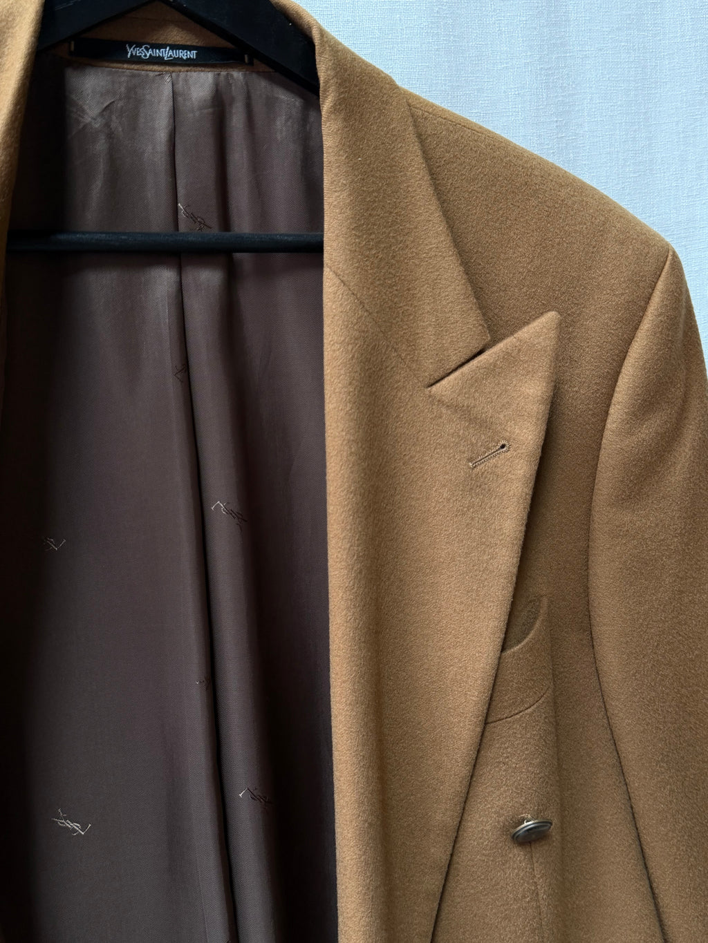 Vintage Yves Saint Laurent Double-Breasted Wool Blazer (Camel)
