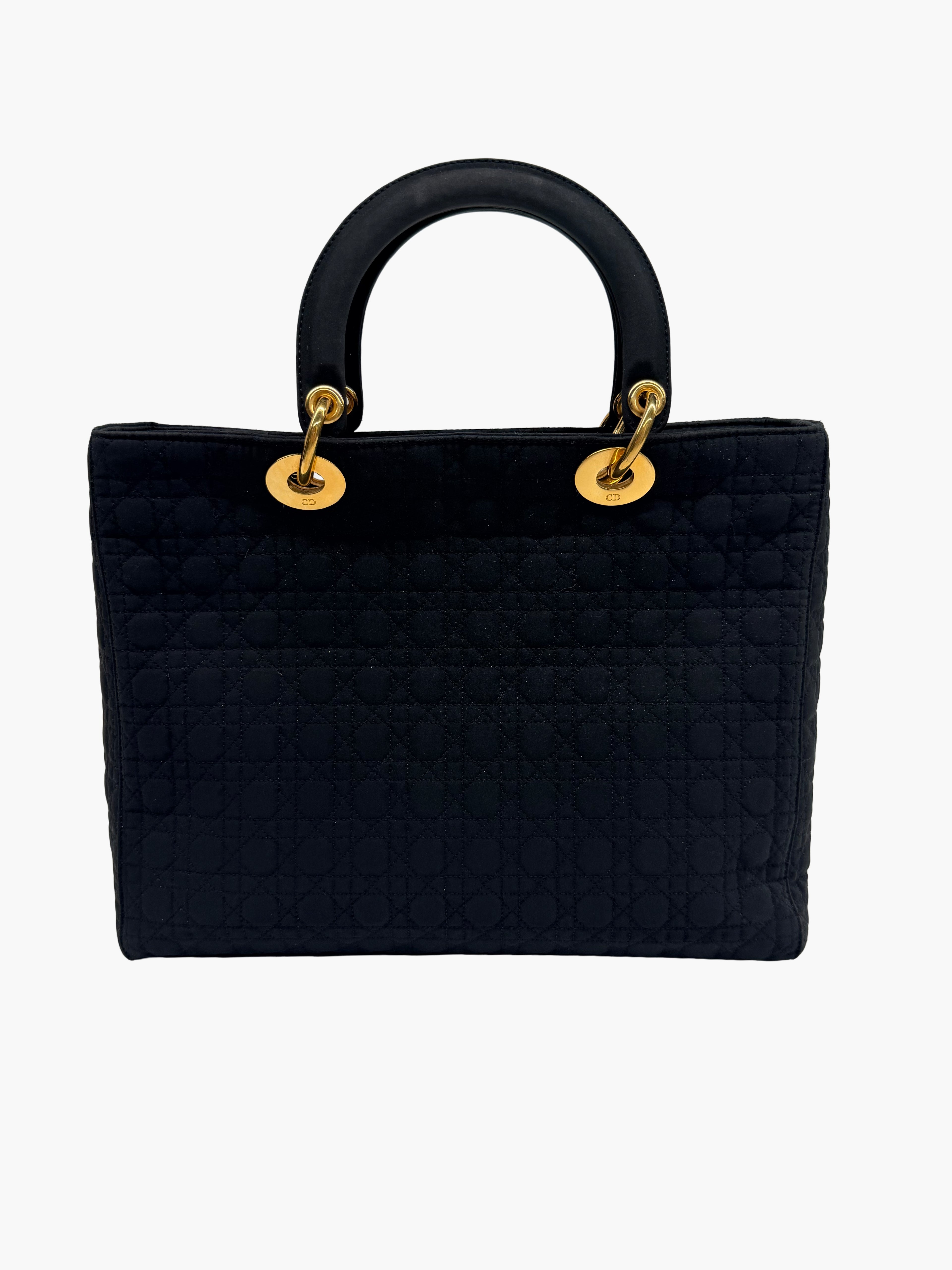 Vintage Lady Dior Large - Black Quilted Nylon