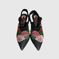 Dolce & Gabbana Rose Print Jersey Slingback heels