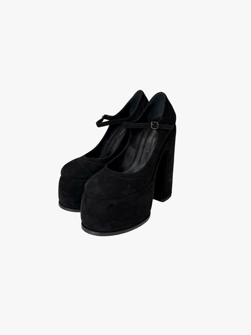 Casadei Rock Mary Jane Suede Pumps