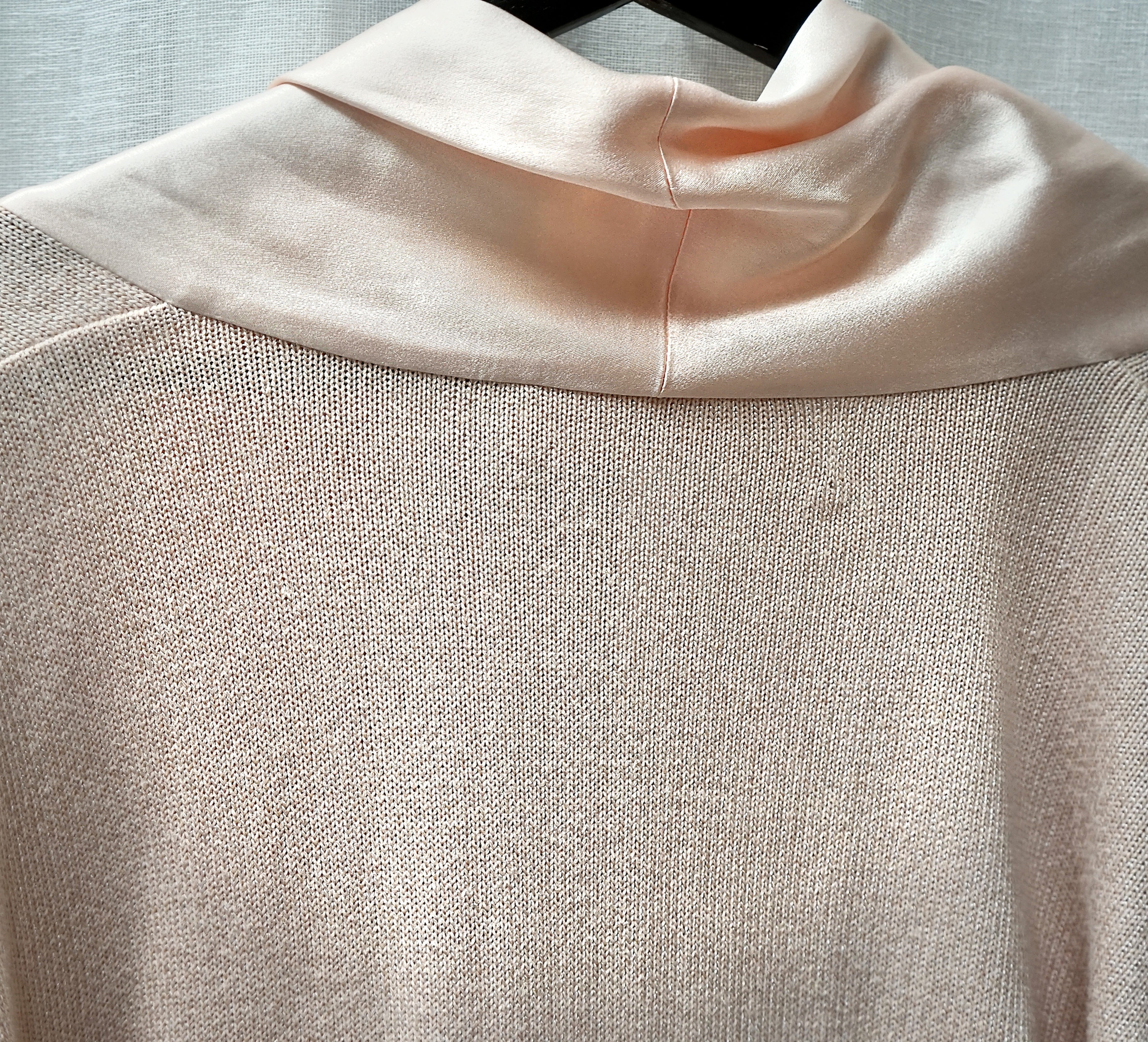 Vintage Escada Satin-Trim Knit Sweater & Pleated Skirt Set