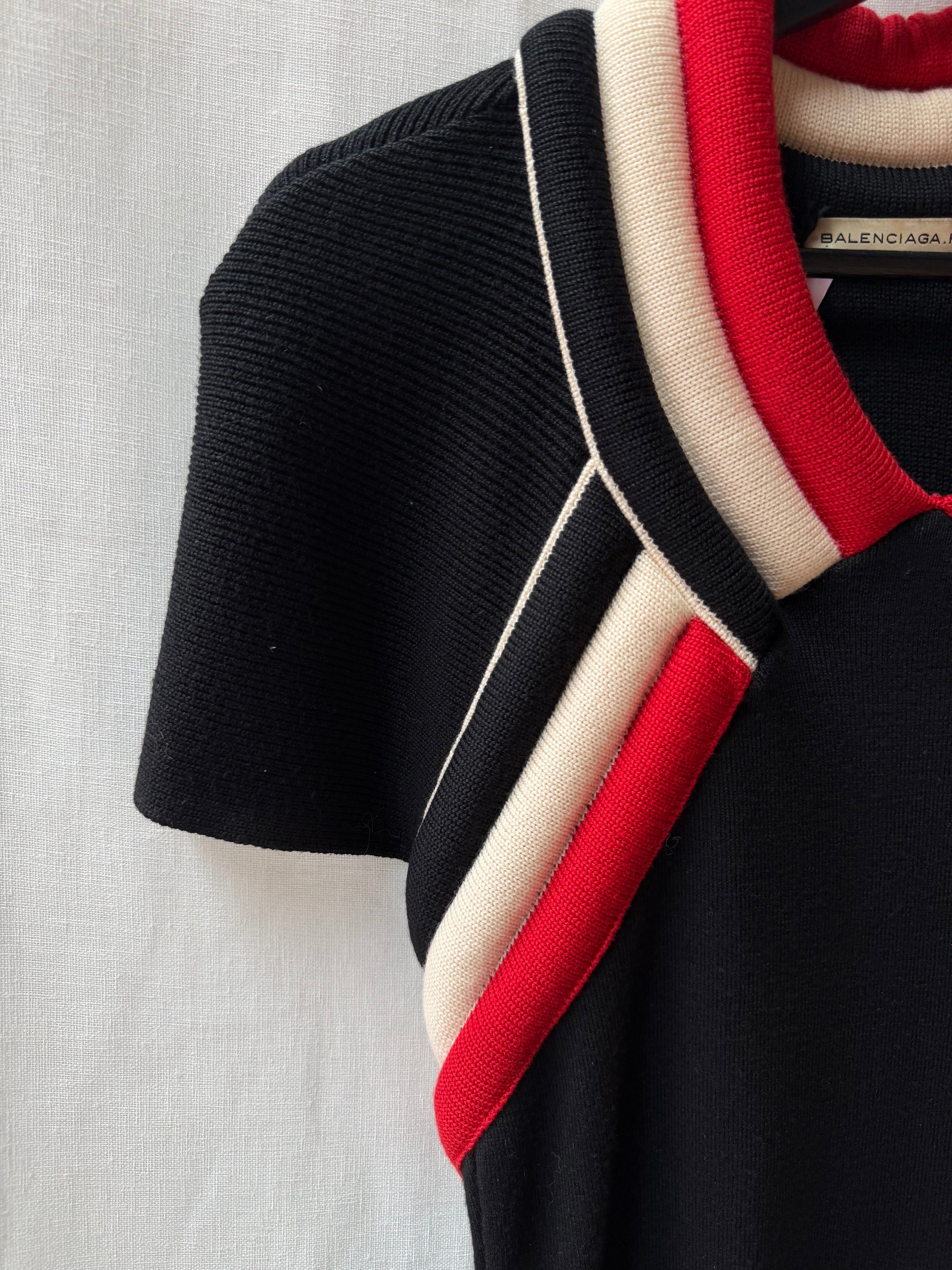 Balenciaga Colorblock Knit Polo Dress