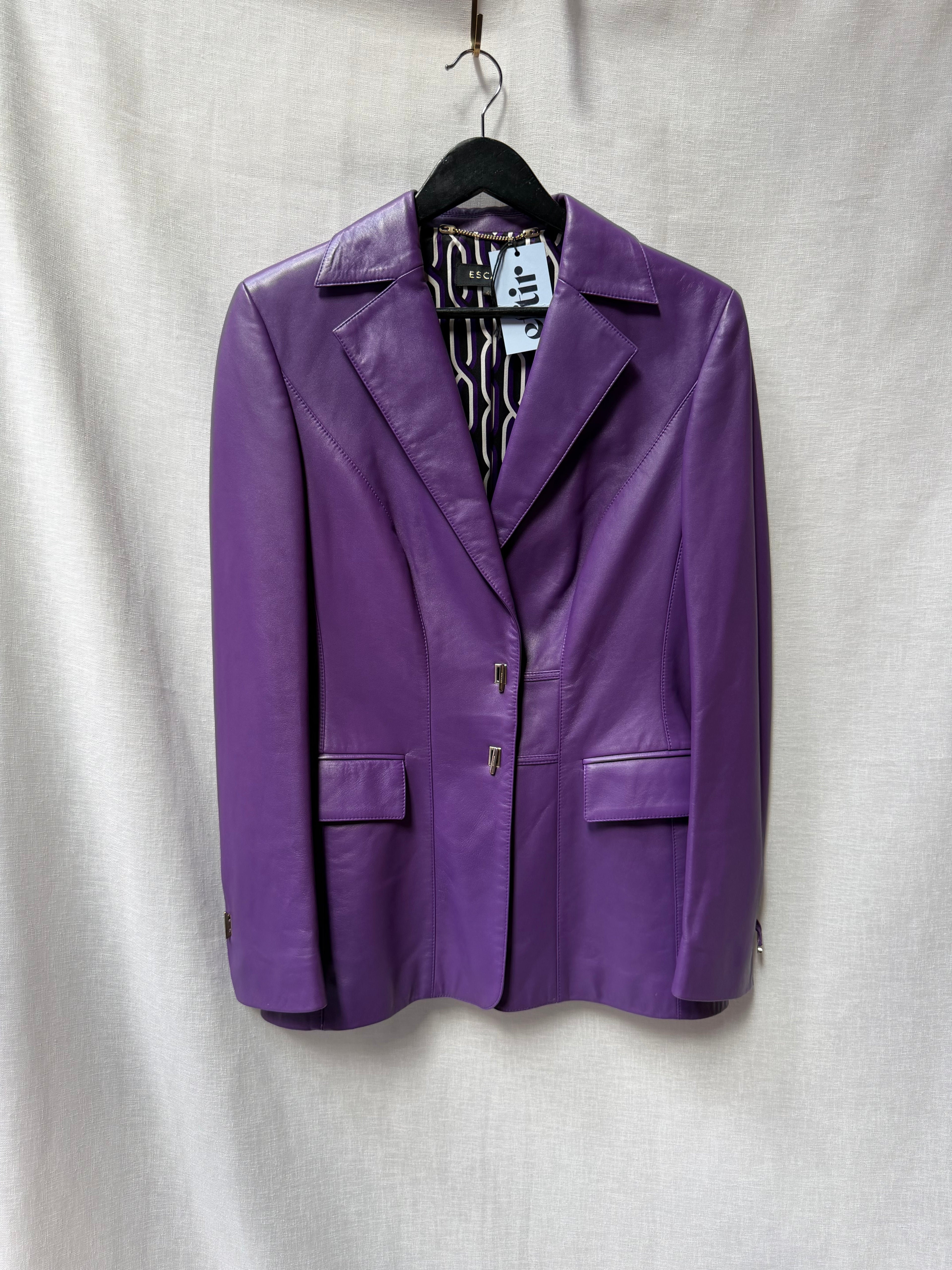 Vintage Escada Purple Leather Blazer Jacket