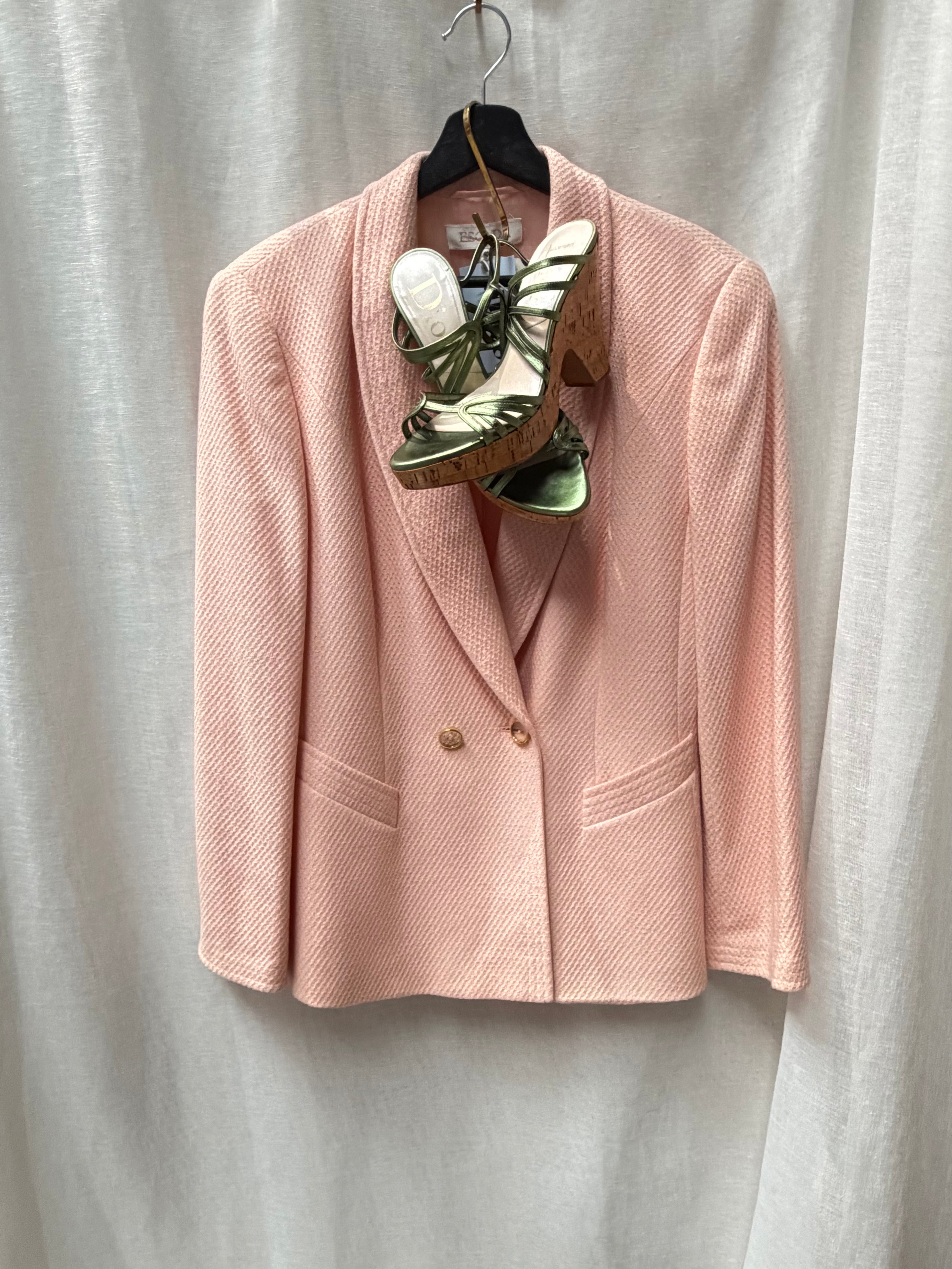 Vintage Escada Textured Pastel Pink Blazer