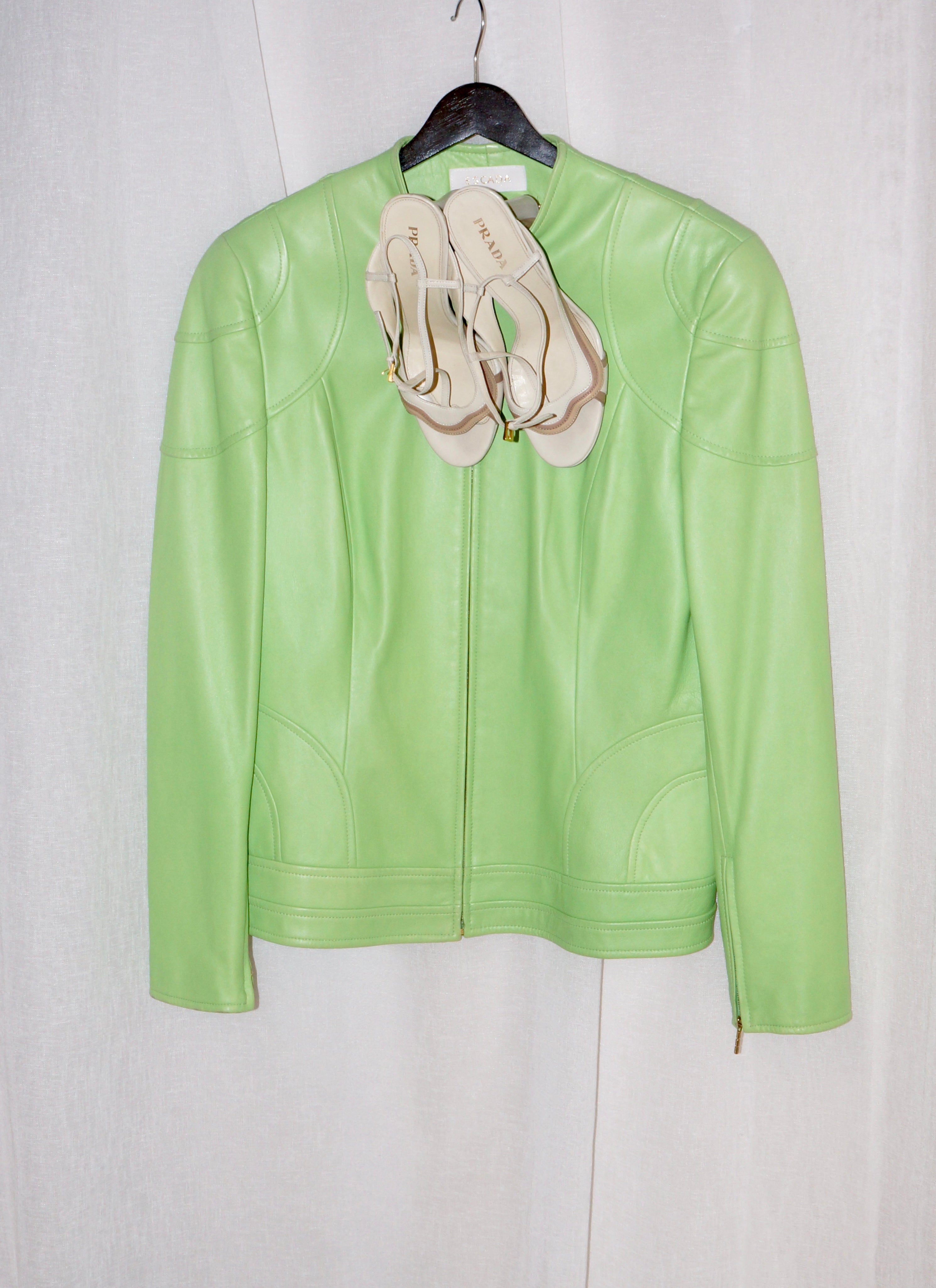 Green Escada Leather Jacket